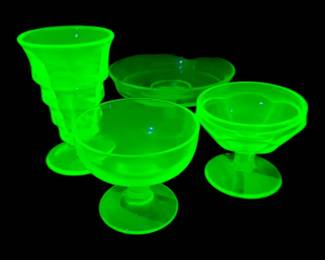 Uranium Glass Cups Dish