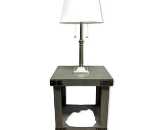 Grey Wood Night Stand Lamp
