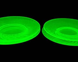 Four Uranium Glass Plates