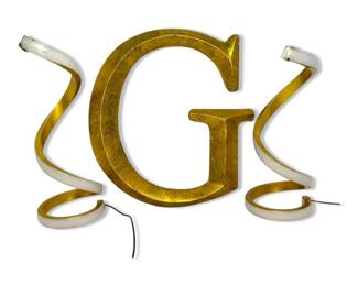 Painted Gold G Wall Art Spiral USB Lamps