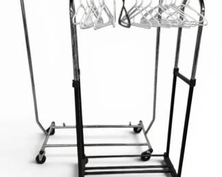 2 Rolling Clothing Racks With Hangers