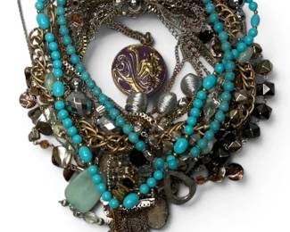 Silver BrassToned Chunky Necklaces