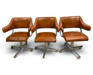 Brown Vinyl Swivel Chairs
