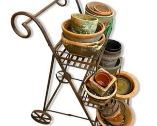 Metal Pot Holding Cart