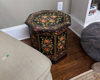 handpainted octagonal side table