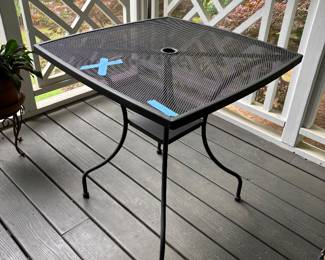 wrought iron square table  28"