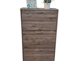 Rustic look shoe storage cabinet