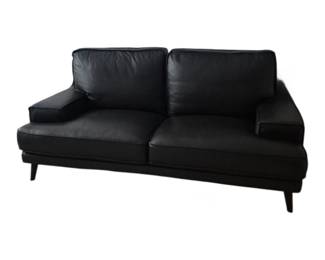 Black leather sofa
