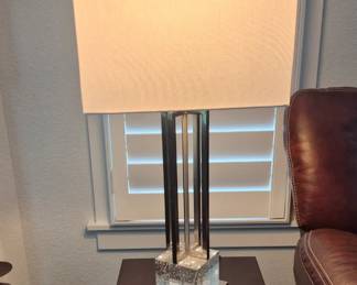 Pair of contemporary lamps with LED nightlight in bottom