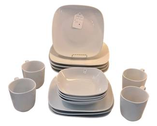 Set of white dishes