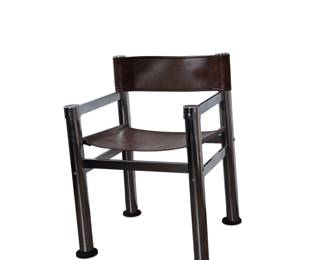 MCM Chrome chair with leather seat and back
