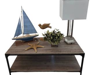 Rustic look, farmhouse style coffee table and Coastal decor