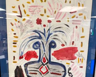 Original Jerry Coker Folk Art Dog Painting