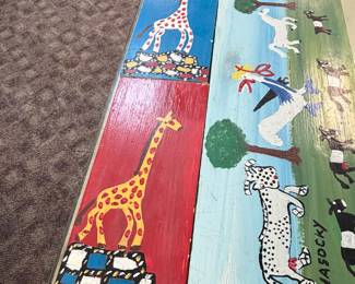 Sam "The Dot Man" McMillan Original Folk Art Paintings - Giraffes