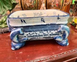 Blue & White Small Foot Bath/ Planter