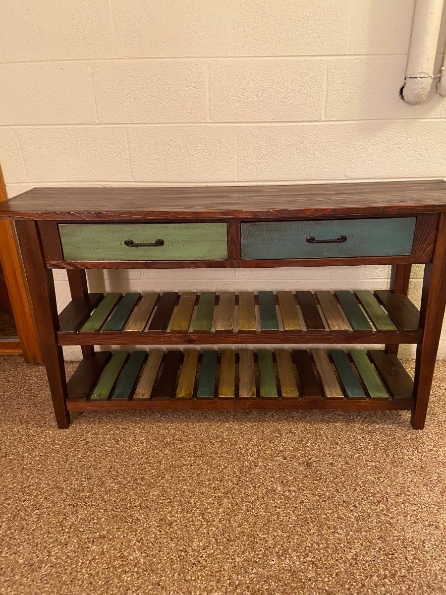 Painted wood console table