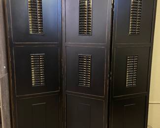 Wood 3 panel bi-fold decorative screen 