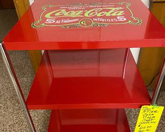 Coca Cola metal rolling cart