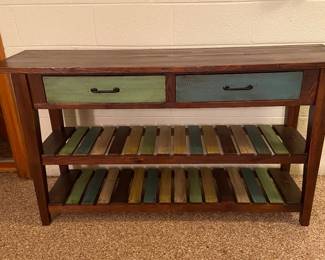 Painted wood console table