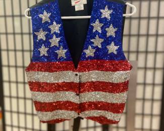 Vintage sequin patriotic vest