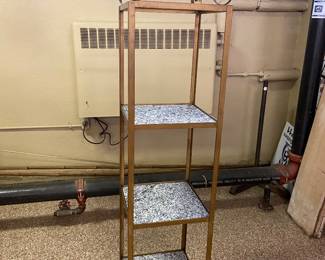 Metal display shelf, granite tile shelves