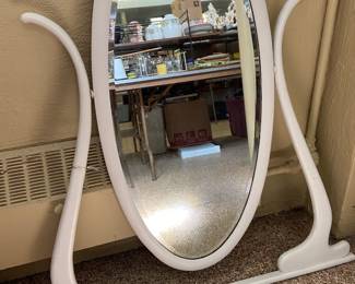 Vintage oval beveled mirror 