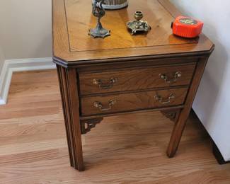 ChippendaleStyled End Table with brass hardware