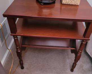Mahogany End Table with builtin magazine