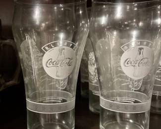 Vintage Christmas Coca Cola Drinking Glasses