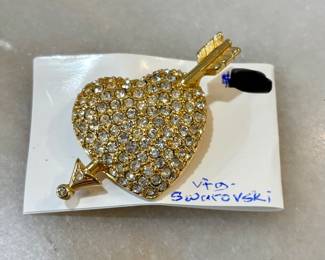 Swarovski Chrystal Heart Brooch / Pin