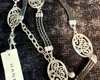 Silver Tone and Leather Concho Belt