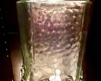 Glass with Metal Stand Beverage Dispenser