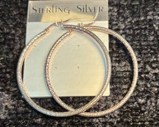 Large Sterling Silver Hoop Earrings