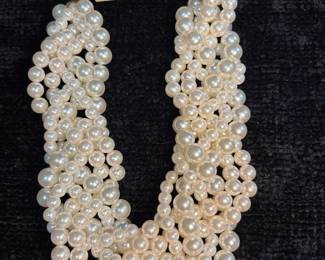 Pearl Multi Strand Costume Jewelry Necklace