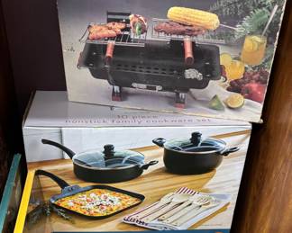 Nonstick Cookware Set & Small Grill