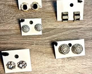 Assorted Small Rhinestone Costume Earrings