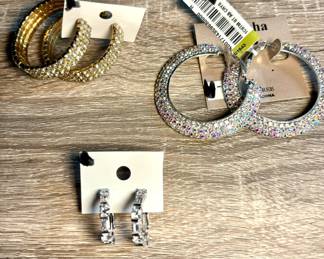 Assorted Rhinestone Hoop Costume Earrings