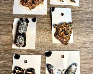 Assorted Rhinestone Brooches / Lapel Pins