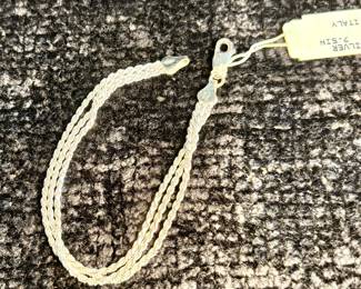 Sterling Silver Three Strand Rope Bracelet