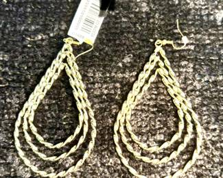 Silvertone Large Dangling Earrings