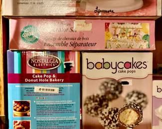 Wilton Rotating Cake Stand • Nostalgia Electronics Cake Pop & Donut Hole Bakery. • Babycakes Cake Pop Maker