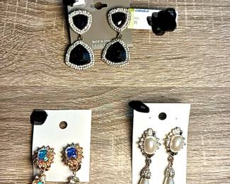 Assorted Dangling Rhinestone Costume Earrings