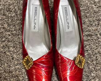 Bellini Red patent leather with a faux crocodile print