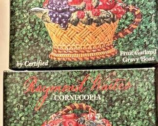 Raymond Waites Cornucopia Fruit Garland Gravy Boats