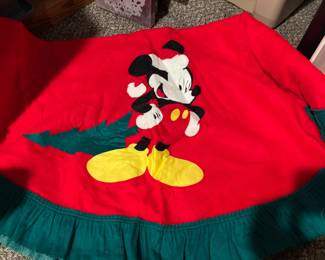 Vintage Mickey Mouse Felt Christmas Tree Skirt