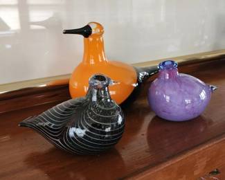 Hand Blown Glass littala Birds By Oiva Toikka in Finland