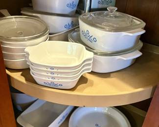 Lazy Susan Filled with Cornflower Pattern (plus two large platters).
