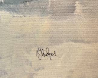 Expressions of Today" by Lisa Ridgers, featuring a similar abstract style with pink, blue, and cream tones