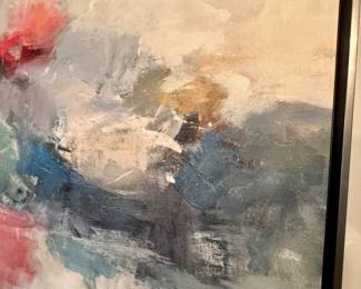 Expressions of Today" by Lisa Ridgers, featuring a similar abstract style with pink, blue, and cream tones