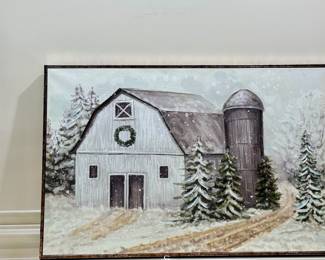 Framed Christmas Barn Art